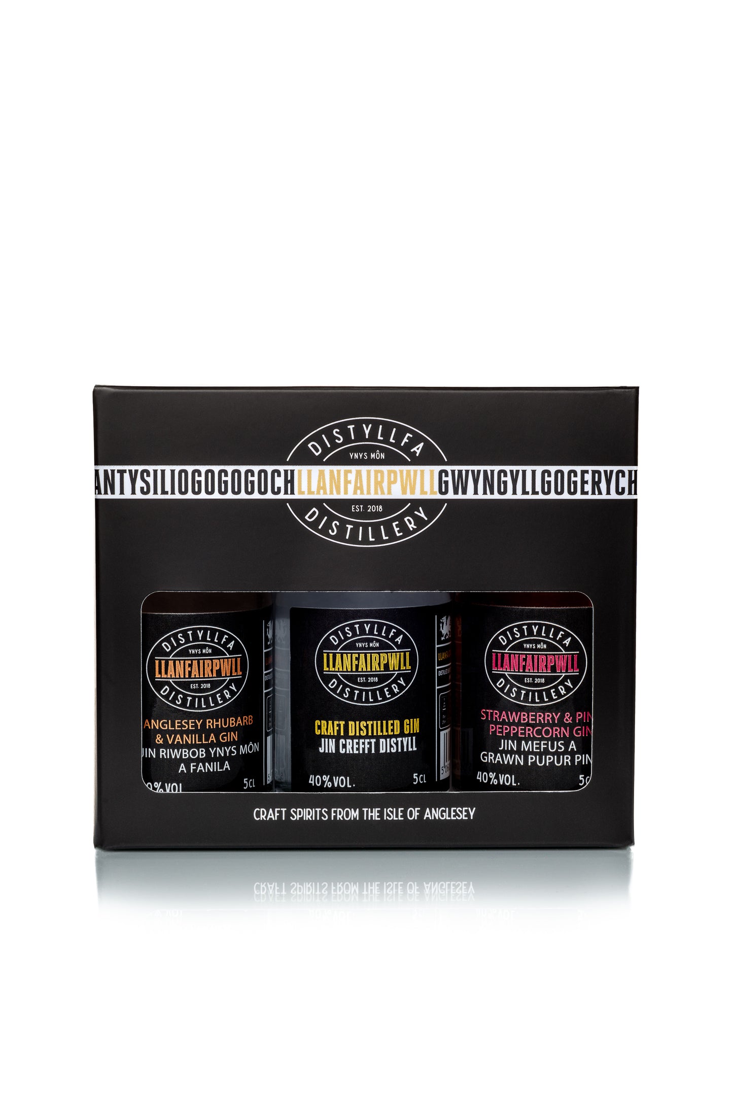 Pecyn Rhodd Gin a Gwydr wedi'i Brandio