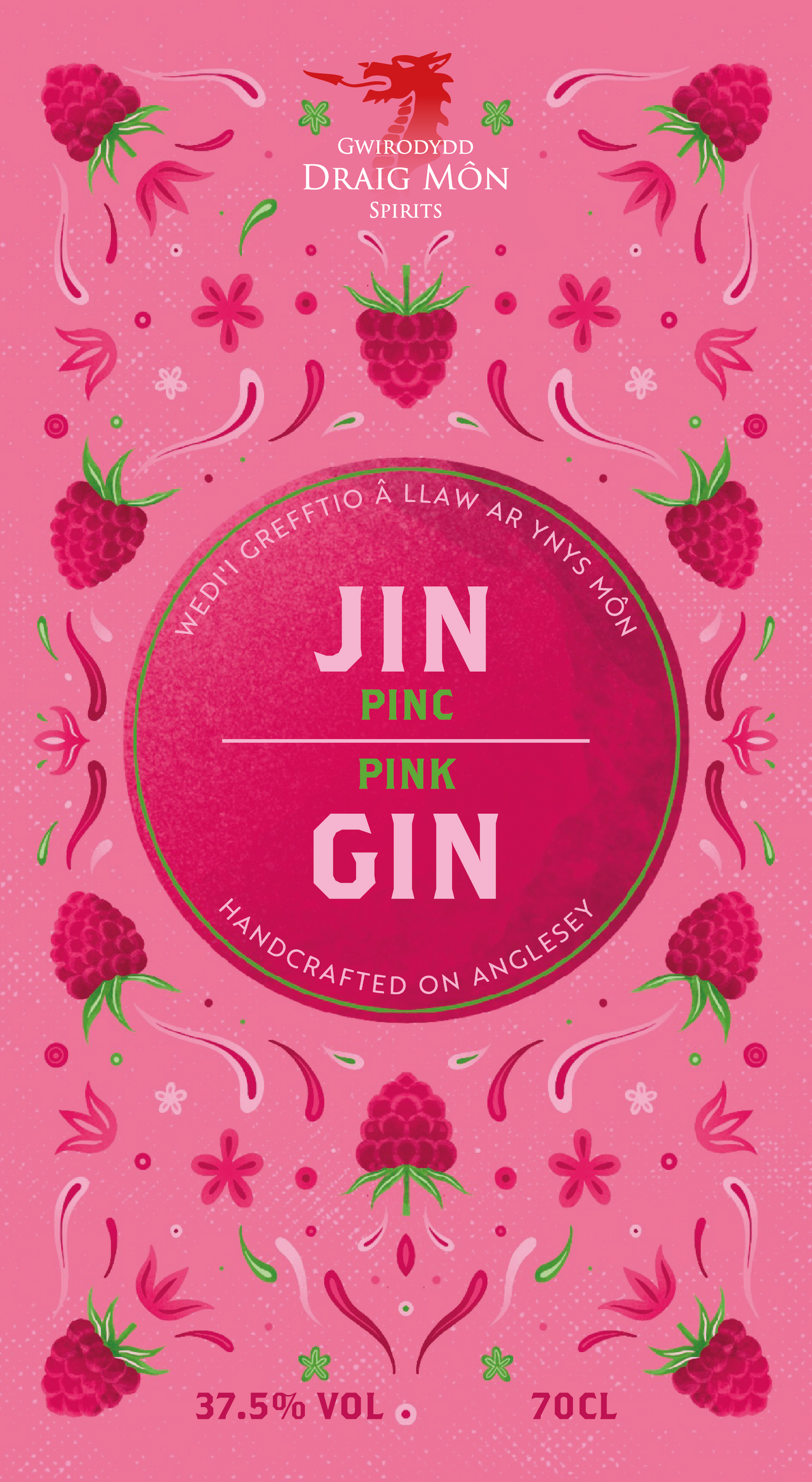 Draig Pink Gin - Jin Pinc Draig