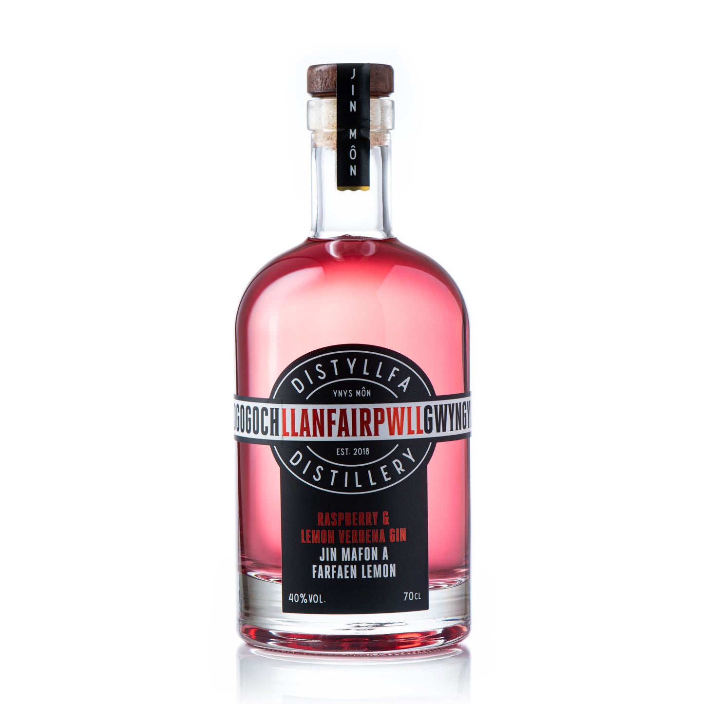 Distyllfa Llanfairpwll - Mafon a Lemon Verbena Gin - 70cl