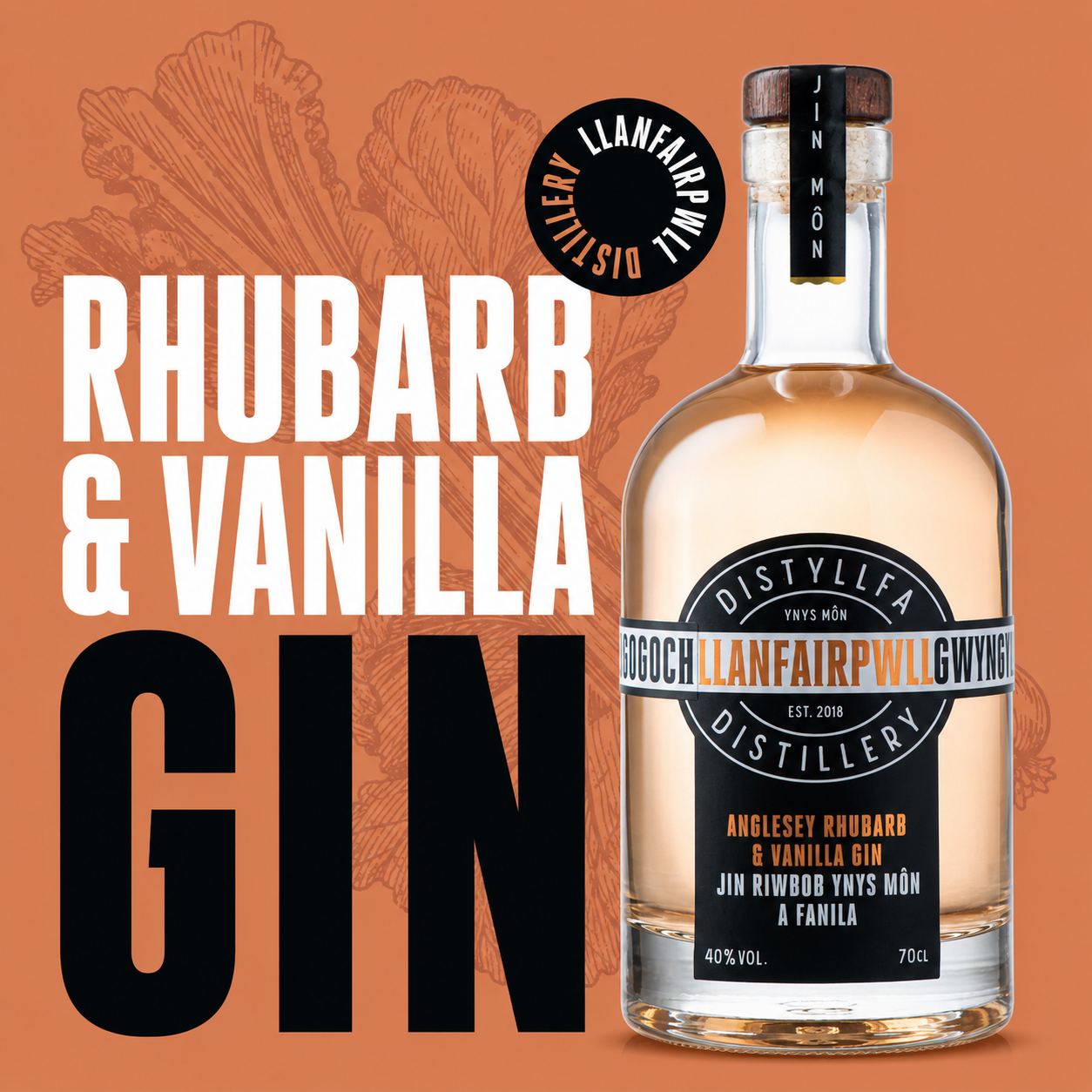 Distillery Llanfairpwll - Anglesey Rhubarb &amp; Vanilla Gin