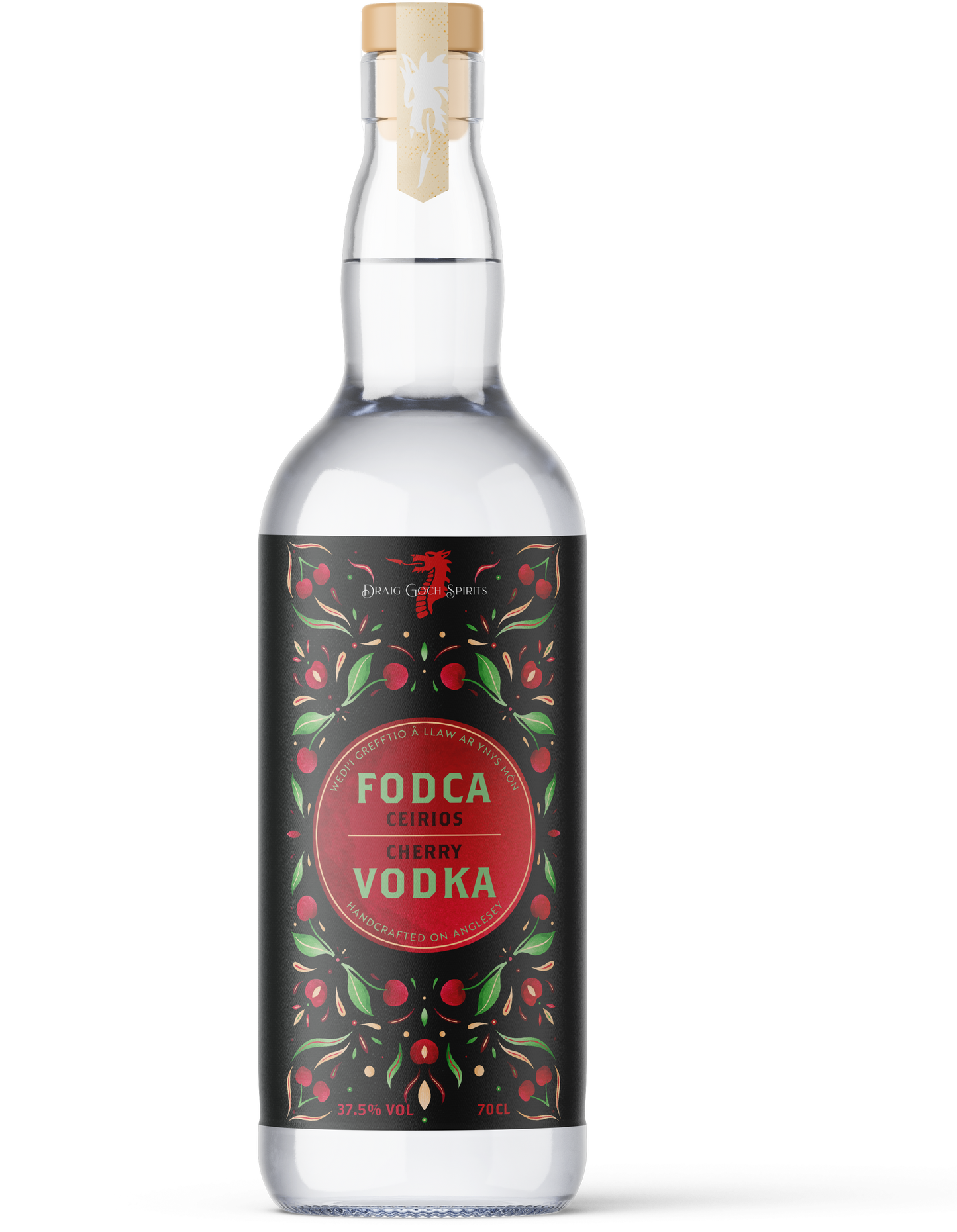 Draig Goch Cherry Vodka - Fodca Ceirios Draig Goch