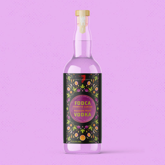 Draig Goch passion Fruit Vodka - Fodca Ffrwyth Cariad